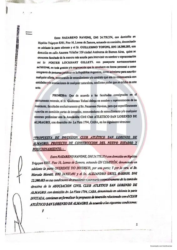 San Lorenzo de Almagro, Foster Gillett, Marcelo Moretti.